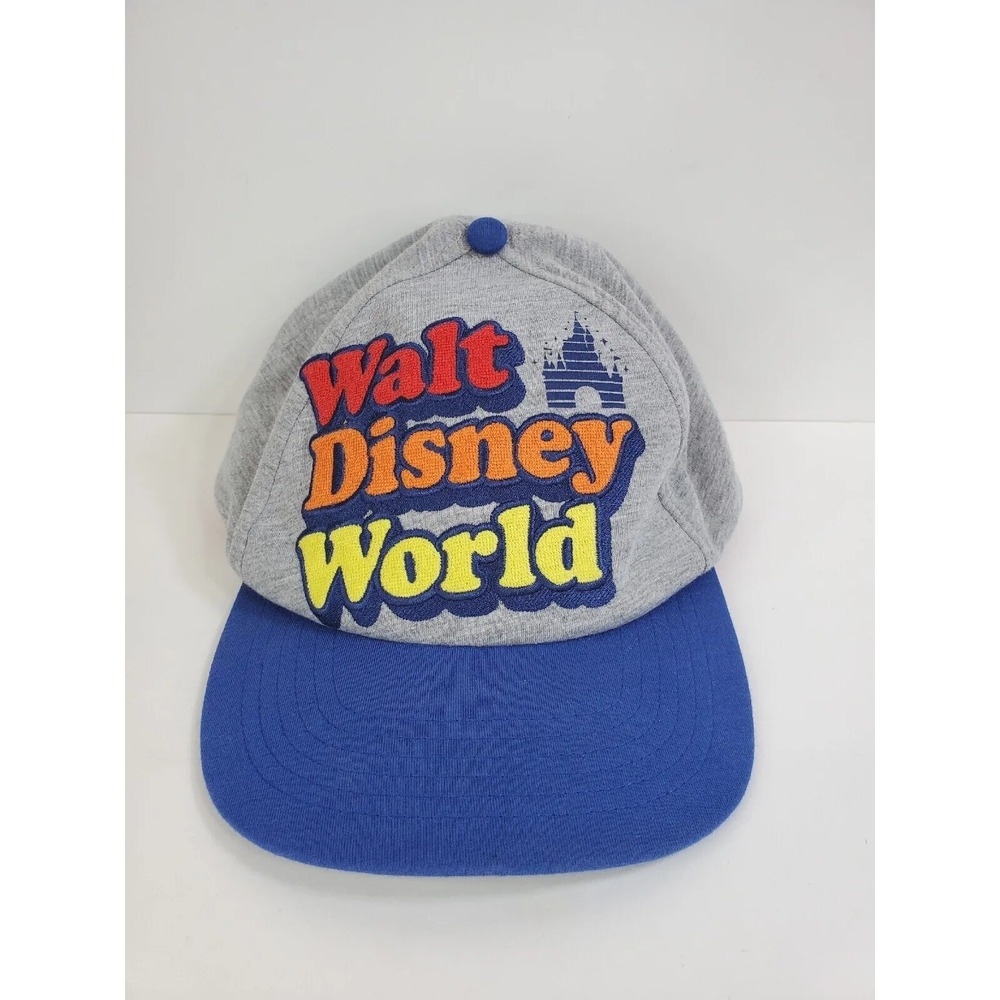 Disney Hat Adult Retro Walt Disney World Logo Embroidered Gray Cap Snapback